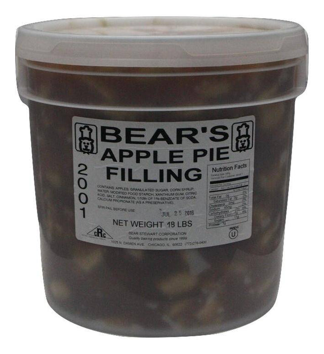 Bear Stewart Sliced Apple Pie Filling- 18 pound pail - Donut-Supplies.Com