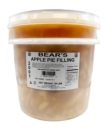 Bear Stewart Sliced Apple Pie Filling- 38 pound pail - Donut-Supplies.Com