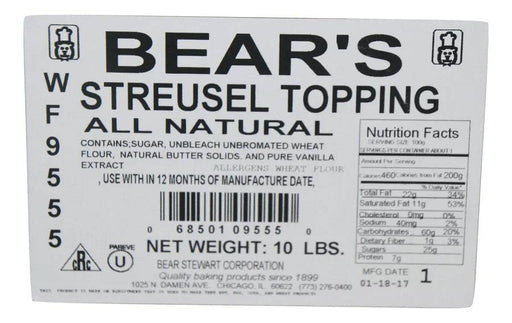 Streusel Topping by Bear Stewart- 10 pounds - Donut-Supplies.Com