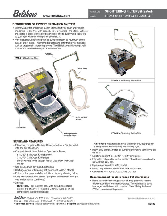 EZMelt 34 (includes rinse and fill hose) - Donut-Supplies.Com