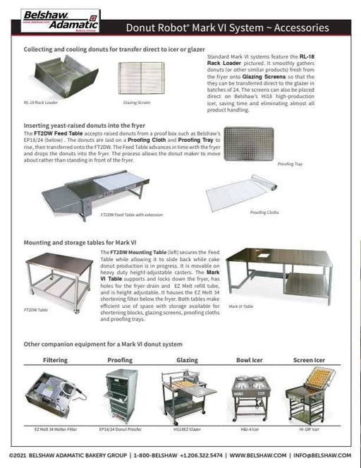 Belshaw Donut Robot Table Mark II, Mark V, and Mark VI Support Table - Donut-Supplies.Com