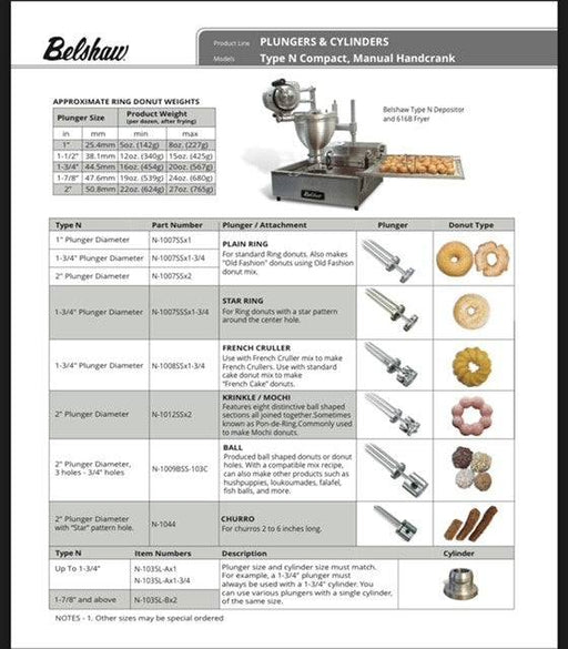 616B Cut-N-Fry for Loukoumades- Includes Depositor, Plunger, Cylinder, Mount, Submerger, 2 screens with handles and Fryer - Donut-Supplies.Com