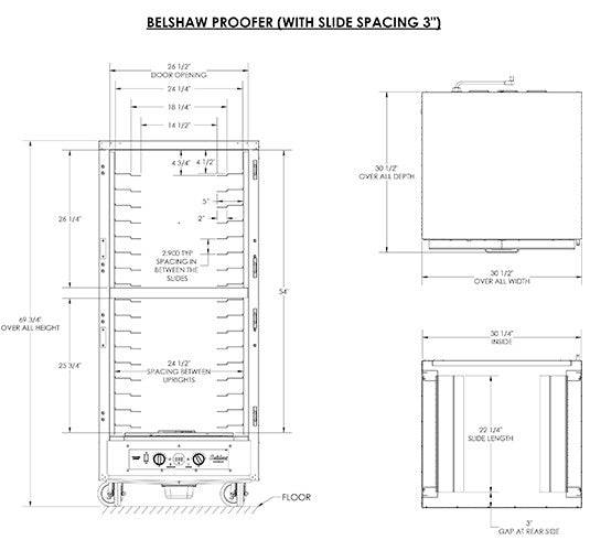 Belshaw (CP-2/ CP-1002) 208-240 Volts, 50-60 hz, 1-phase 17-shelf cabinet proofer with (2)'Dutch' Doors with Autowater - Donut-Supplies.Com