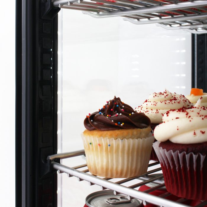 Turbo Air CRT-77-1R-N 17" Diamond Series Glass Sided Countertop Display Refrigerator – One Section, Rear Access, LED Lighting, 115v - Donut-Supplies.Com