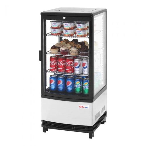 Turbo Air CRT-77-1R-N 17" Diamond Series Glass Sided Countertop Display Refrigerator – One Section, Rear Access, LED Lighting, 115v - Donut-Supplies.Com