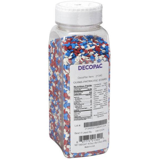 Patriotic Star Quins Sprinkles 16.5 oz - Donut-Supplies.Com