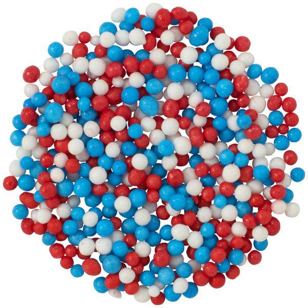 Red, White and Blue Nonpareils Sprinkles 30 oz - Donut-Supplies.Com