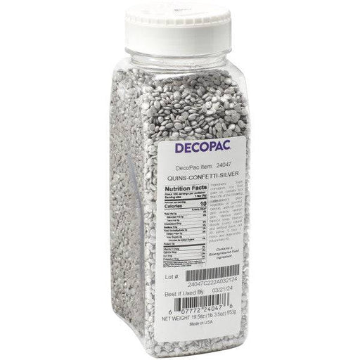 Silver Confetti Quins Sprinkles 19.5 oz - Donut-Supplies.Com