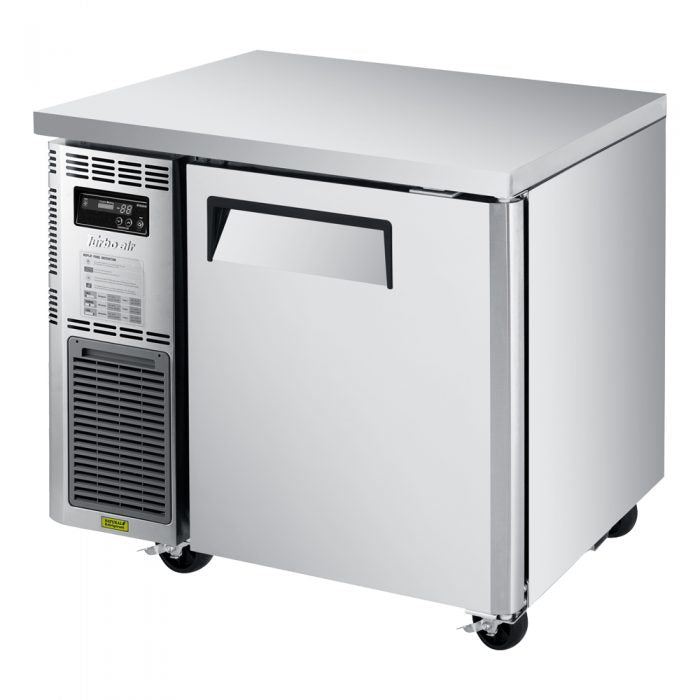 Turbo Air JUR-36S-N6 J Series 36" Narrow Depth Undercounter Refrigerator w/ 1 Section, 2 Solid Doors & Side Mounted Compressor - Donut-Supplies.Com