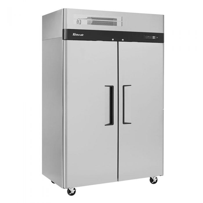 Turbo Air M3R47-2-N 51" Two Section Reach-In Refrigerator w/ (2) Solid Doors – Top Mount, Stainless Exterior, Aluminum Interior, 115v - Donut-Supplies.Com