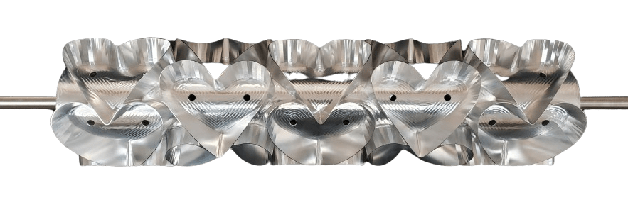 3.82” x 4" heart cutter 5 across Rotary Cutter for Machine Use-No Hole - Donut-Supplies.Com