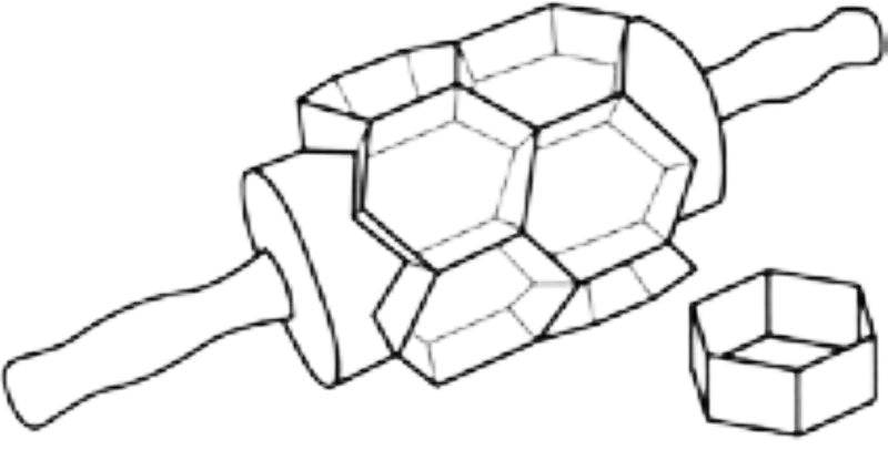 Junior Hexagon Two Row Bismark/Biscuit Cutter - Donut-Supplies.Com