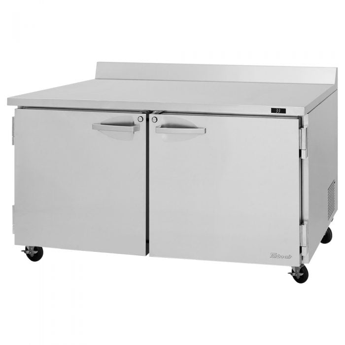 Turbo Air PWR-60-N 60 1/4" Worktop Refrigerator w/ 2 Sections, 2 Solid Doors - Donut-Supplies.Com