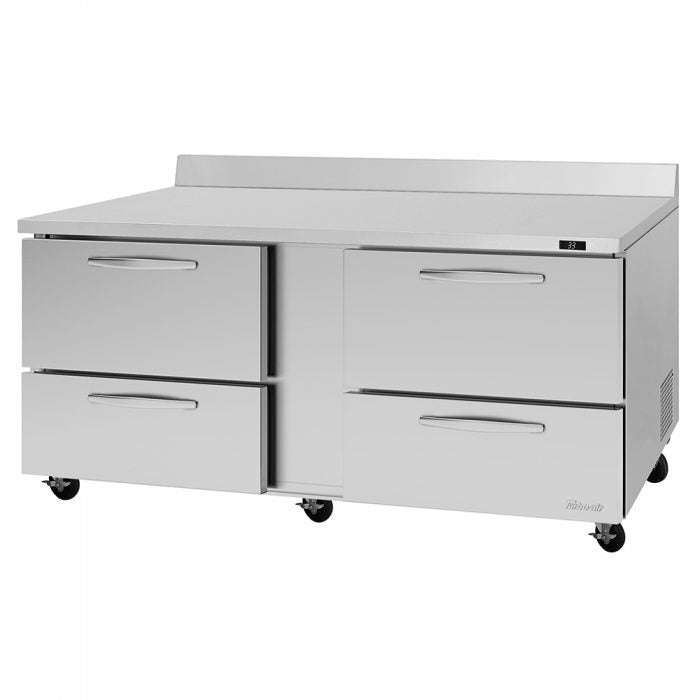 Turbo Air PWR-72-D4-N 72 1/4" Worktop Refrigerator w/ 2 Sections, 4 Drawers - Donut-Supplies.Com