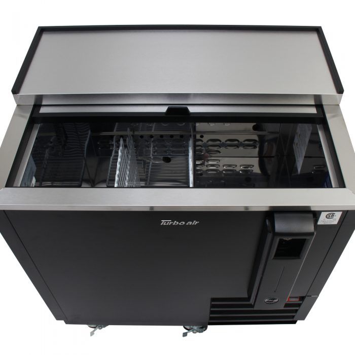 Turbo Air TBC-36SB-N6 36" Super Deluxe Black Exterior Bottle Cooler - Donut-Supplies.Com
