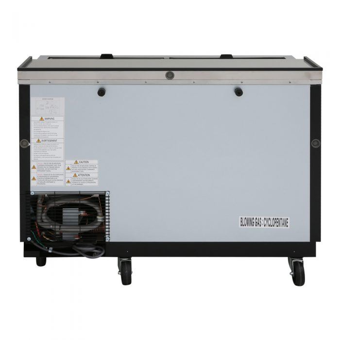 Turbo Air TBC-50SB-N6 50" Super Deluxe Black Exterior Bottle Cooler 2 Lids - Donut-Supplies.Com