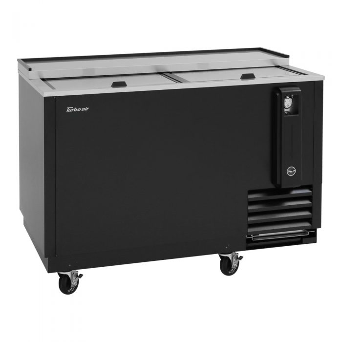 Turbo Air TBC-50SB-N6 50" Super Deluxe Black Exterior Bottle Cooler 2 Lids - Donut-Supplies.Com