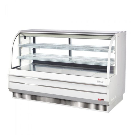 Turbo Air TCGB-72DR-W 72" Curved Glass Full-Service Dry Bakery Display Case, 3 Levels, White Exterior, 115v - Donut-Supplies.Com