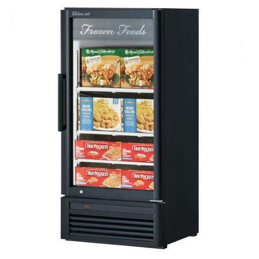 Turbo Air TGF-10SDB-N 25 3/4" Black Super Deluxe Countertop Display Freezer – (1) Swing Door, LED Interior Lighting, 115v - Donut-Supplies.Com