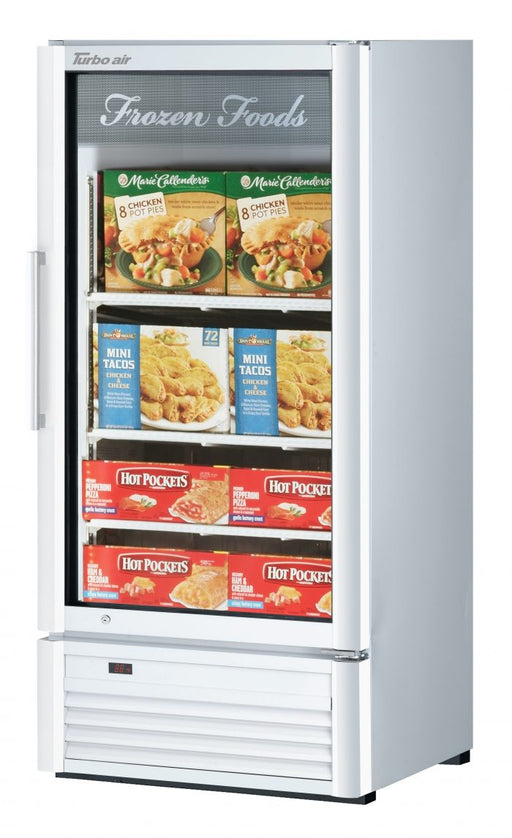 Turbo Air TGF-10SD-N 25 3/4" White Super Deluxe Countertop Display Freezer – (1) Swing Door, LED Interior Lighting, 115v - Donut-Supplies.Com