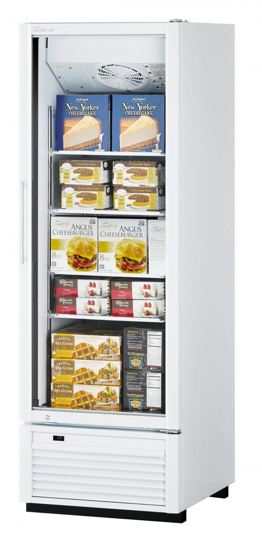 Turbo Air TGF-23SDH-N 27" White Super Deluxe One Section Glass Door Display Freezer – Hinged Door, LED Lighting, 115v - Donut-Supplies.Com