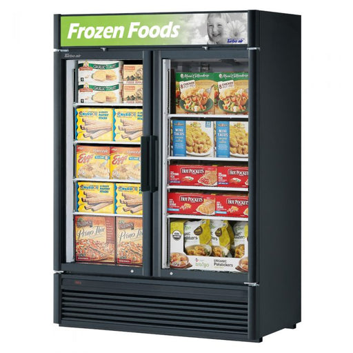 Turbo Air TGF-47SDB-N 51 1/8" Black Super Deluxe Two Section Display Freezer – (2) Swing Doors, LED Interior, 115v - Donut-Supplies.Com