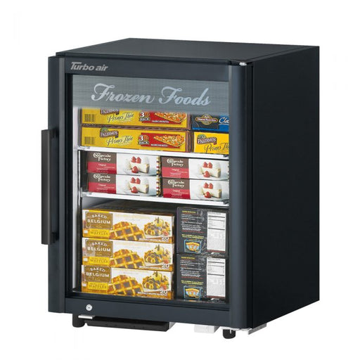 Turbo Air TGF-5SDB-N 25" Black Super Deluxe Countertop Display Freezer – (1) Swing Door, LED Lighting, Front Access, 115v - Donut-Supplies.Com