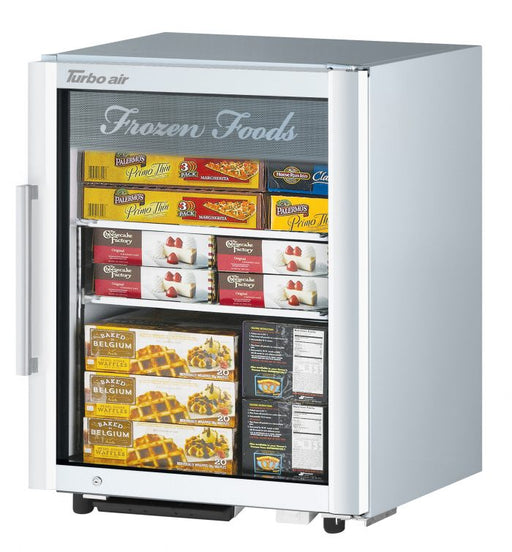 Turbo Air TGF-5SD-N 25" White Super Deluxe Countertop Display Freezer – (1) Swing Door, LED Lighting, Front Access, 115v - Donut-Supplies.Com