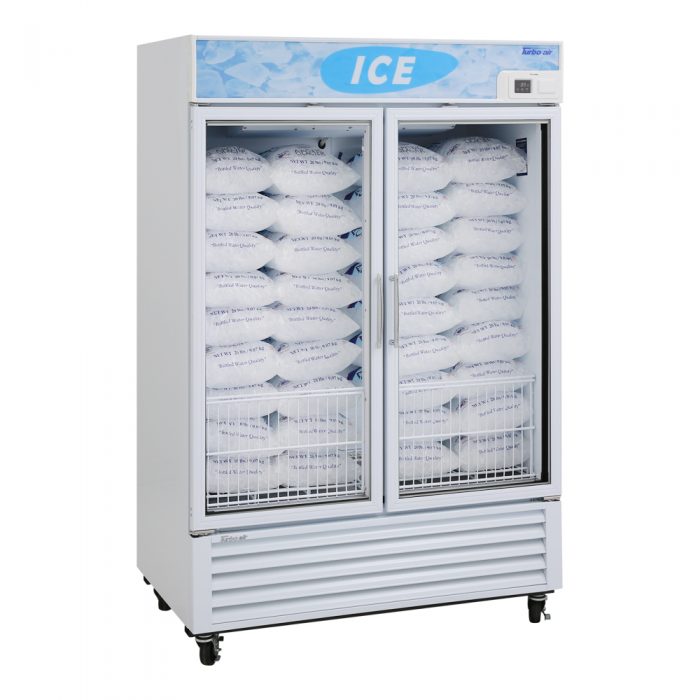 Turbo Air TGIM-49W-N 54" Indoor Ice Merchandiser w/ Bottom Mount Compressor - Glass Door, 115v - Donut-Supplies.Com