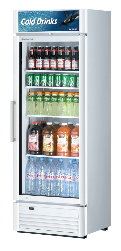 Turbo Air TGM-15SD-N6 27" White Super Deluxe Countertop Refrigerator w/ Glass Swing Door – LED Lighting, Front Access, 115v - Donut-Supplies.Com