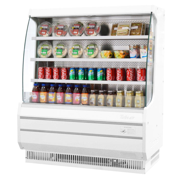 Turbo Air TOM-50MW-N 50 7/8" White Vertical Open Air Cooler – 4 Levels, 115v - Donut-Supplies.Com