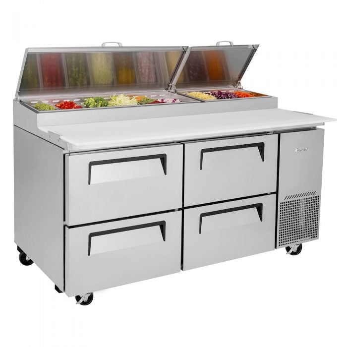 Turbo Air TPR-67SD-D4-N 67" 4 Drawer Pizza Prep Table - Donut-Equipment.com