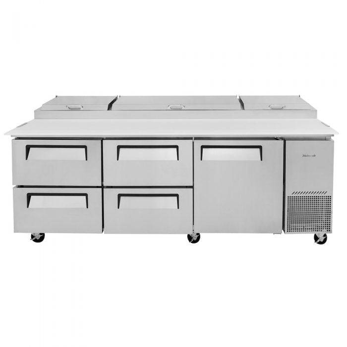 Turbo Air TPR-93SD-D4-N 93" Pizza Prep Table with1 Door and 4 Drawers - Donut-Equipment.com