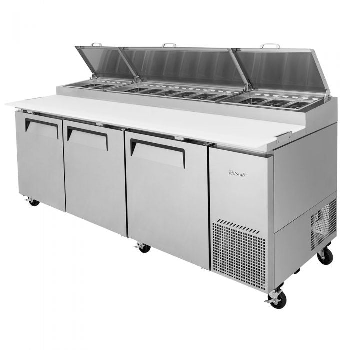 Turbo Air TPR-93SD-N 93" Super Deluxe Refrigerated Pizza Prep Table - Donut-Equipment.com