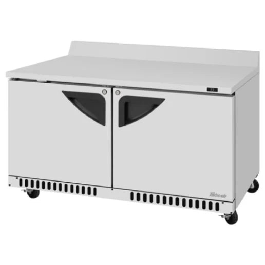 Turbo Air TWR-60SD-FB-N 60 1/4" Super Deluxe Worktop Refrigerator w/ (2) Sections, 2 Solid Doors, Front Breathing - Donut-Supplies.Com