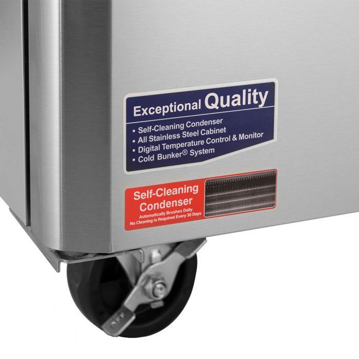 Turbo Air TWR-72SD-FB-N 72 5/8" Super Deluxe Worktop Refrigerator w/ (3) Sections, 3 Solid Doors, Front Breathing - Donut-Supplies.Com