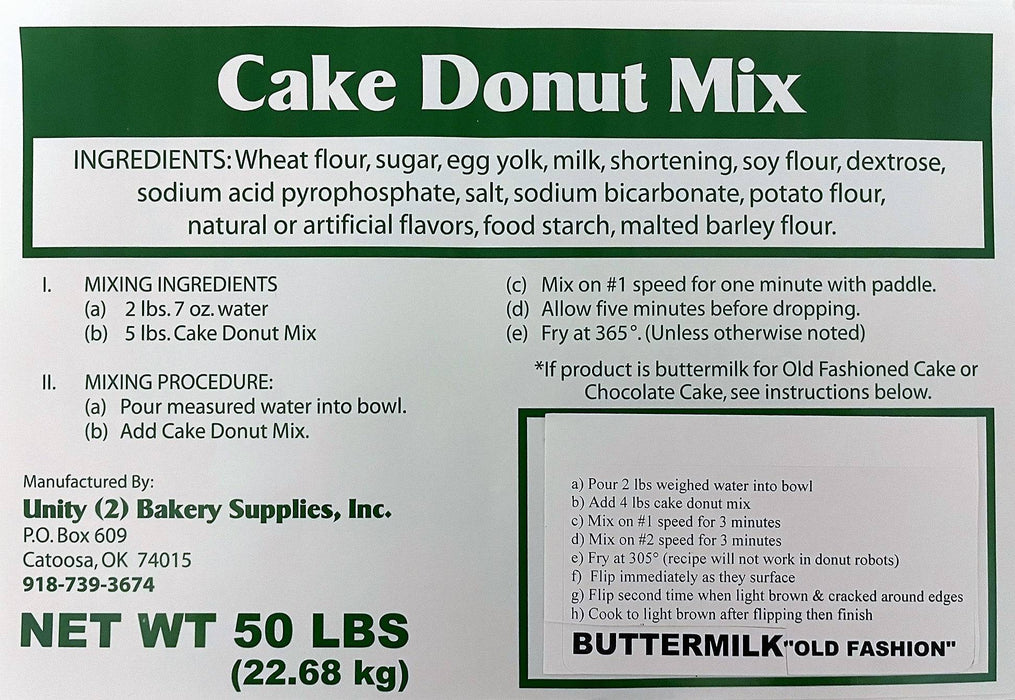 Buttermilk "Old Fashioned Style" Cake Donut Mix 50# - Donut-Supplies.Com