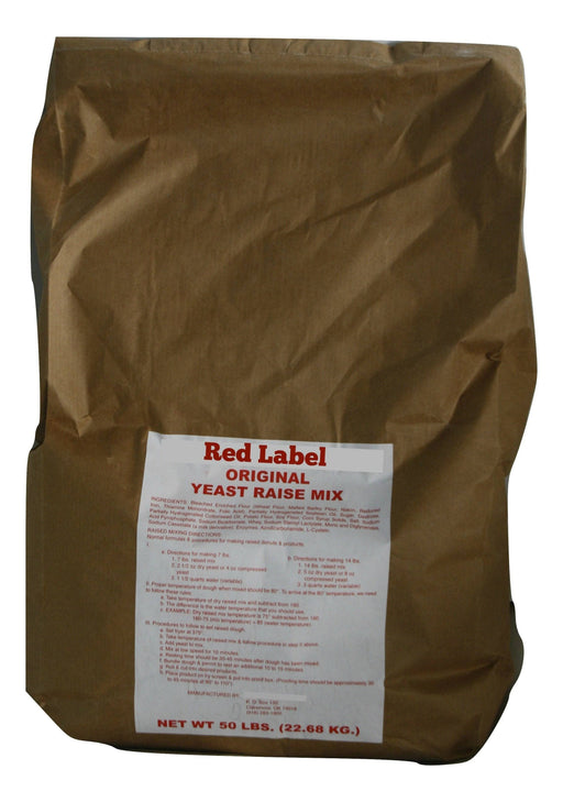 50# Red Label Yeast Raised Donut Mix - Donut-Supplies.Com