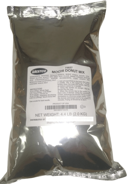 Westco Professional Mochi Donut Mix - 1 60 ounce bag (4.4 lbs) (estimated yield 12 dozen) - Donut-Supplies.Com