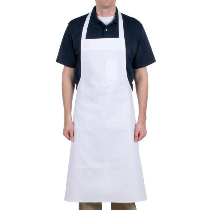 Bib Apron- White- Long Apron - Donut-Supplies.Com