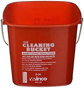 Cleaning Bucket, 3-Quart, Red Sanitizing Solution - Donut-Supplies.Com