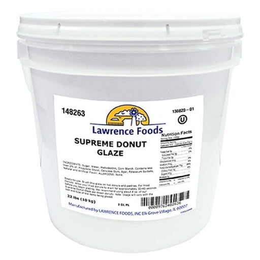 Lawrence Foods easy-to-use Supreme Donut Glaze 22# pail - Donut-Supplies.Com