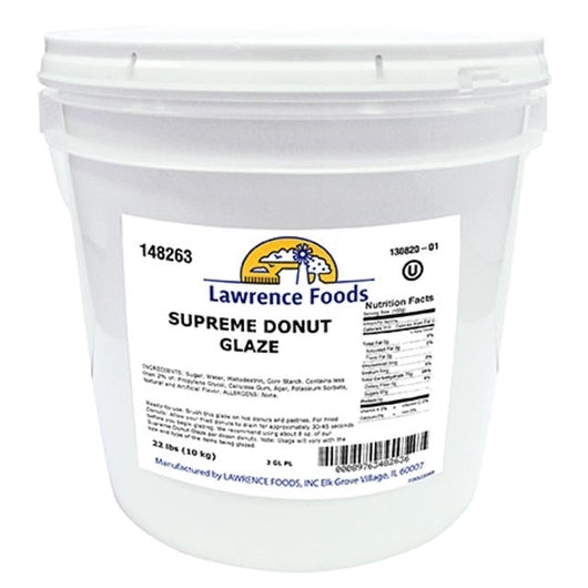 Lawrence Foods easy-to-use Supreme Donut Glaze 22# pail - Donut-Supplies.Com