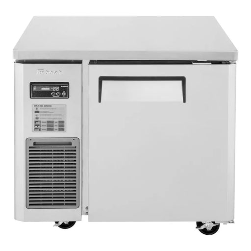 Turbo Air JUR-36S-N6 J Series 36" Narrow Depth Undercounter Refrigerator w/ 1 Section, 2 Solid Doors & Side Mounted Compressor - Donut-Supplies.Com