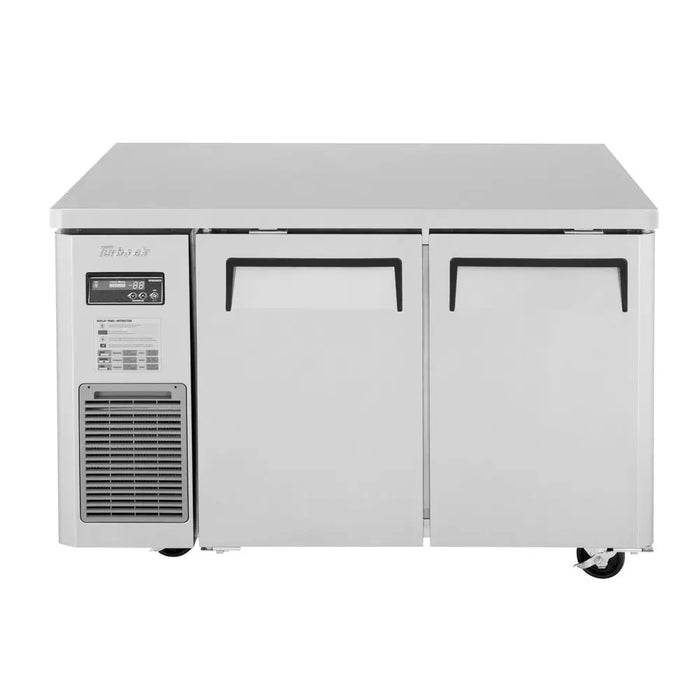 Turbo Air JUR-48S-N6 J Series 48" Narrow Depth Undercounter Refrigerator w/ 2 Sections, Solid Doors & Side Mounted Compressor - Donut-Supplies.Com