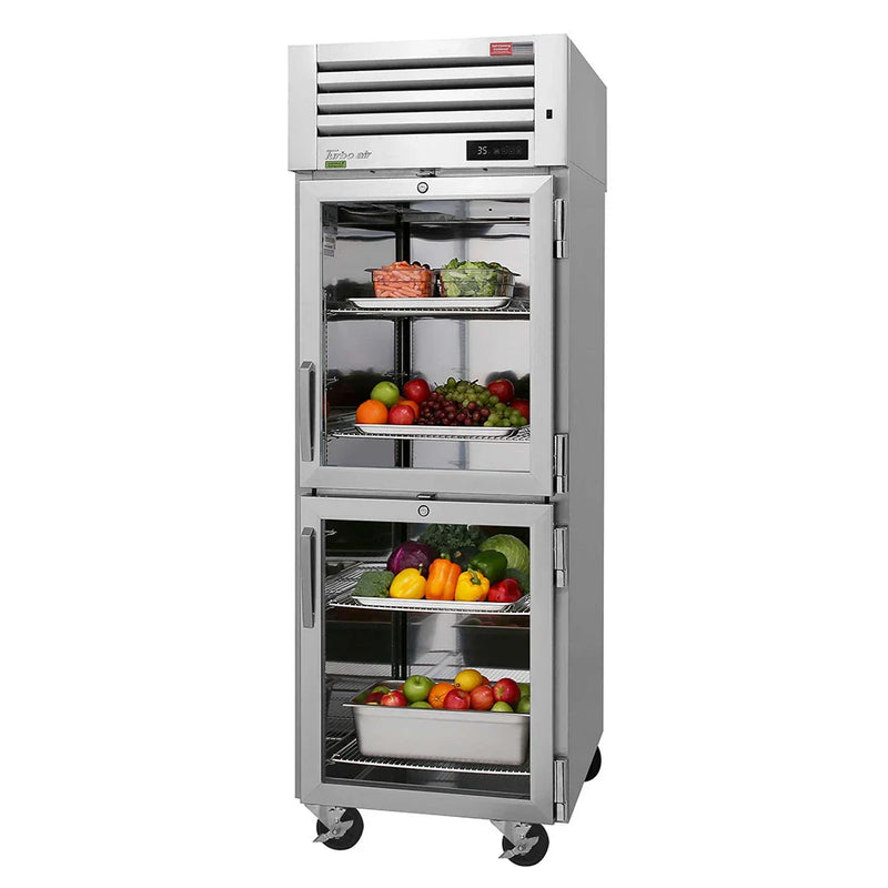 Turbo Air PRO-26-2R-G-PT-N 28 3/4" One Section Pass Thru Refrigerator, (4) Right Hinge Glass Doors, 115v - Donut-Equipment.com