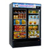 Turbo Air TGF-49FB-N 54 3/8" Two Section Display Freezer w/ Swing Doors - Bottom Mount Compressor, Black, 115v - Donut-Supplies.Com