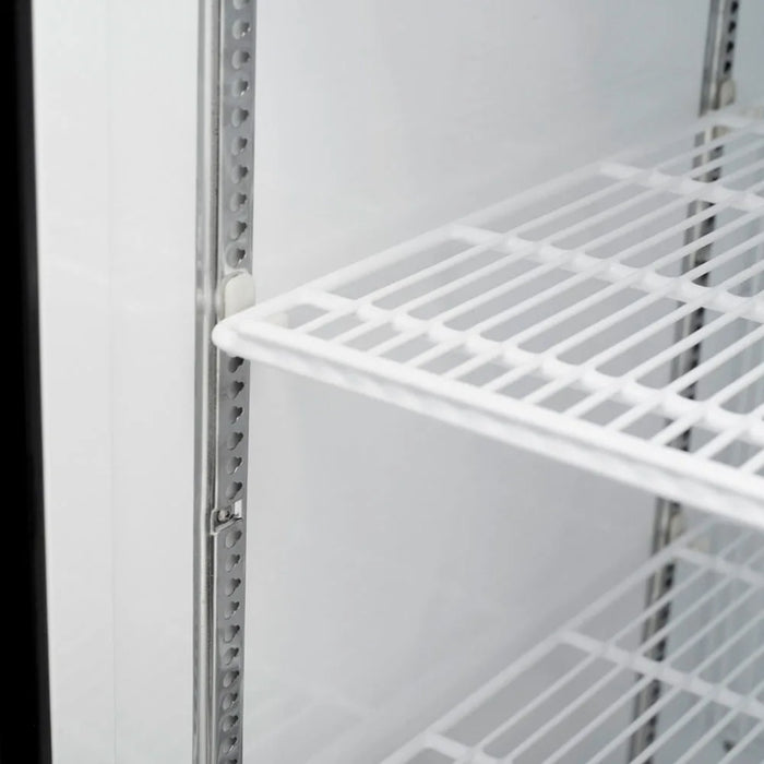 Turbo Air TGF-49FB-N 54 3/8" Two Section Display Freezer w/ Swing Doors - Bottom Mount Compressor, Black, 115v - Donut-Supplies.Com