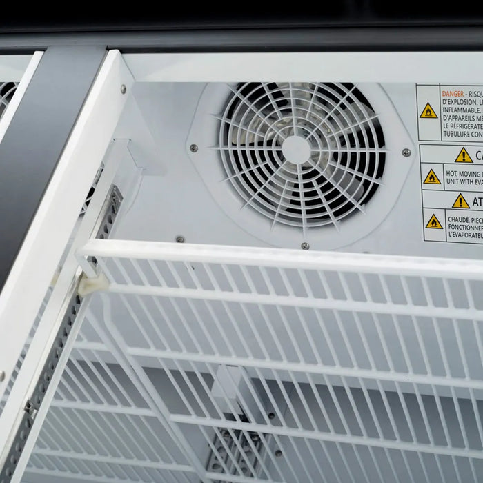 Turbo Air TGF-49FB-N 54 3/8" Two Section Display Freezer w/ Swing Doors - Bottom Mount Compressor, Black, 115v - Donut-Supplies.Com