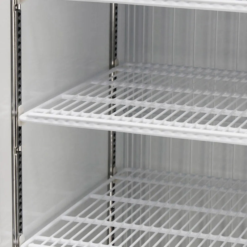 Turbo Air TGF-49FB-N 54 3/8" Two Section Display Freezer w/ Swing Doors - Bottom Mount Compressor, Black, 115v - Donut-Equipment.com